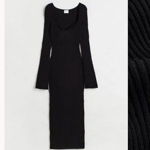 Black Rib-knit Dress